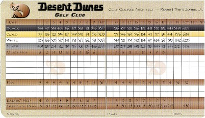Desert Dunes Scorecard